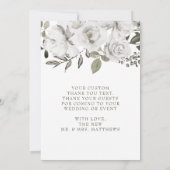 ヴィンテージは結婚白の愛と感謝してい サンキューカード (裏面)