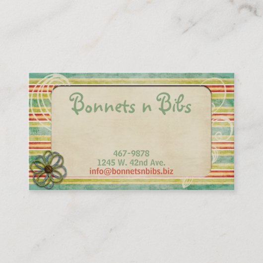 ヴィンテージは縞で飾ります 名刺 (正面)