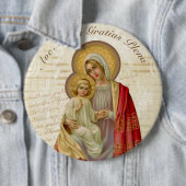 ヴィンテージは聖母マリアイエス・キリストアヴェマリアを賛美しました 缶バッジ (インサイチュ)