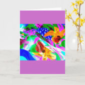 ヴィンテージは花の展示の写真のデザインを抽出します カード (黄色い花)