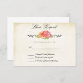 ヴィンテージは花RSVPの応答カードを抽出します 出欠カード (正面/裏面)