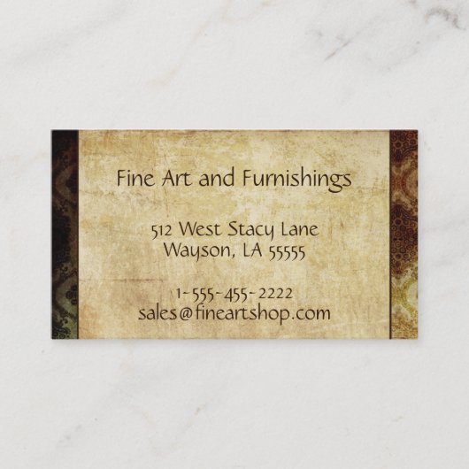 ヴィンテージは茶色を壁紙を張ります 名刺 (正面)