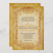 ヴィンテージは華美フレーム古い紙の結婚スクロール 招待状 (正面/裏面)