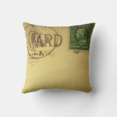 ヴィンテージは郵便はがき-枕--を消します クッション (裏面)