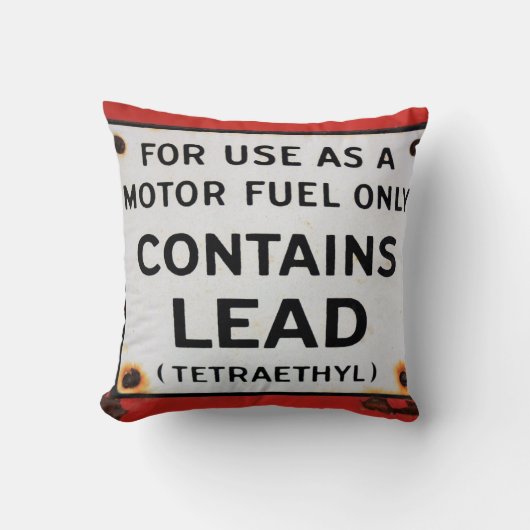 ヴィンテージは鉛（テトラエチル）ガスポンプ徴候を含む クッション (正面)