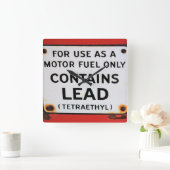 ヴィンテージは鉛（テトラエチル）ガスポンプ徴候を含む スクエア壁時計 (ホーム)