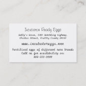 ヴィンテージは雌鶏およびひよこのスケッチを着色しました 名刺 (裏面)