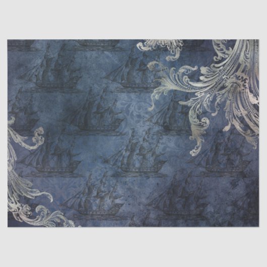 ヴィンテージは青色のデコページに出荷 薄葉紙 (正面)