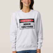 ヴィンテージは高電圧警告の スウェットシャツ (正面)