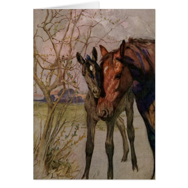 ヴィンテージは黒くします美しいの馬を"私の母およびI " (正面)