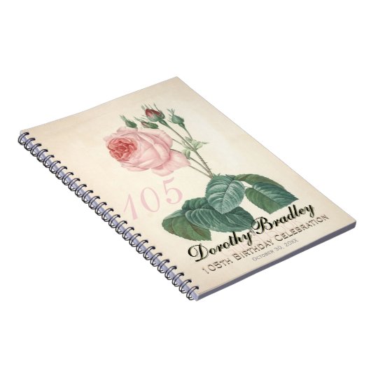 ヴィンテージは105th誕生祝いの来客名簿上がりました ノートブック (右側)