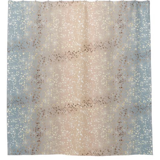 ヴィンテージは1920魅力の金ゴールドの星ホイルの輝きの音を弱めました シャワーカーテン (正面)