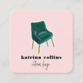 ヴィンテージは|のインテリア・デザインカードの議長を務めます スクエア名刺 (正面)