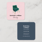 ヴィンテージは|のインテリア・デザインカードの議長を務めます スクエア名刺 (正面/裏面)