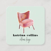 ヴィンテージは|のインテリア・デザインカードの議長を務めます スクエア名刺 (正面)