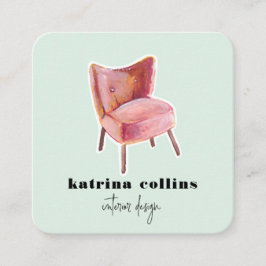 ヴィンテージは|のインテリア・デザインカードの議長を務めます スクエア名刺