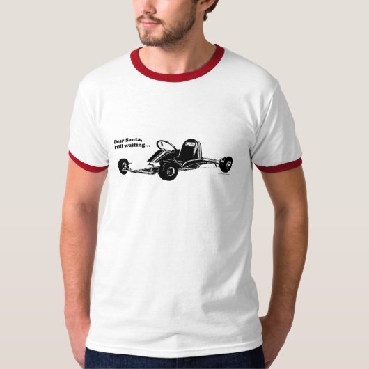ヴィンテージは-まだ待っている親愛なサンタ、…行きますKart Tシャツ (正面)