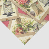 ヴィンテージは、エッフェル塔、及び鳥籠の郵便はがき上がりました 薄葉紙 (詳細)