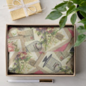 ヴィンテージは、エッフェル塔、及び鳥籠の郵便はがき上がりました 薄葉紙 (ギフト)