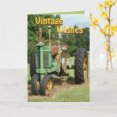 ヴィンテージは、大事な行事をWishesTractorカスタマイズ カード (黄色い花)