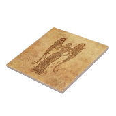 ヴィンテージは《星座》乙女座の(占星術の)十二宮図を老化させました タイル (側面)