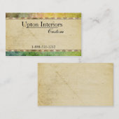 ヴィンテージは、緑のろうけつ染め壁紙を張ります 名刺 (正面/裏面)