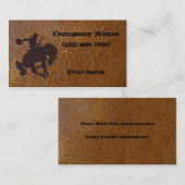 ヴィンテージはInlayedの革を老化させました 名刺 (正面/裏面)