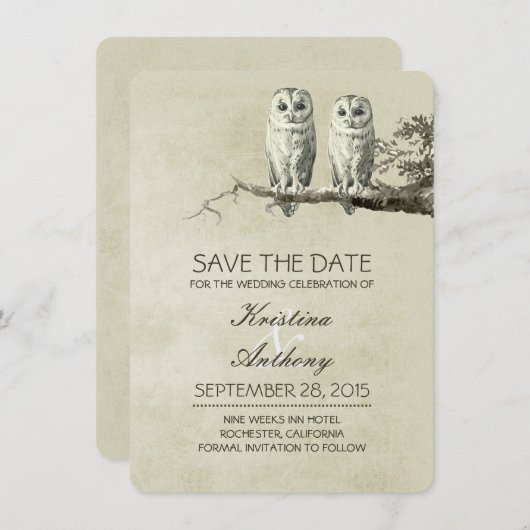 ヴィンテージはOWLカップルと日付カードを保存する セーブザデート (正面/裏面)