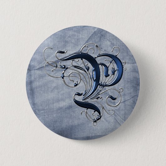 ヴィンテージはPに署名します 缶バッジ (正面)