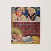 ヴィンテージはWesołyeh Świątのクリスマスのレトロの芸術を磨きます ジグソーパズル (縦)