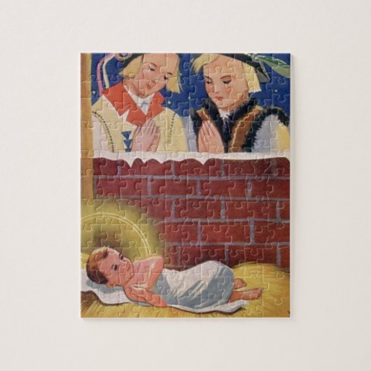 ヴィンテージはWesołyeh Świątのクリスマスのレトロの芸術を磨きます ジグソーパズル (縦)