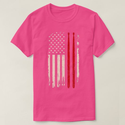 ヴィンテージばちアメリカ国旗おもしろいドラマーGi Tシャツ (デザイン正面)