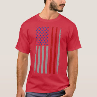 ヴィンテージばちアメリカ国旗おもしろいドラマーGi Tシャツ