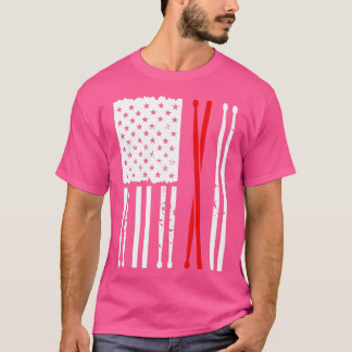 ヴィンテージばちアメリカ国旗おもしろいドラマーGi Tシャツ