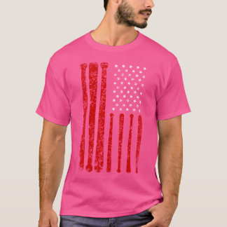 ヴィンテージばちアメリカ国旗のドラムドラマー Tシャツ