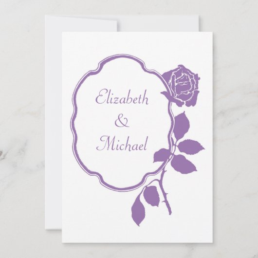 ヴィンテージばら色フレームの結婚式 招待状 (裏面)