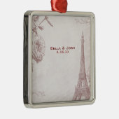 ヴィンテージばら色色のエッフェル塔の結婚式のオーナメント メタルオーナメント (右)
