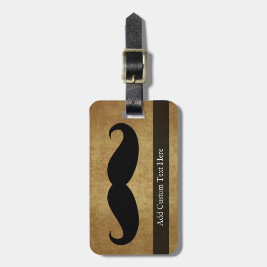 ヴィンテージひげカスタム文字 ラゲッジタグ (正面縦)