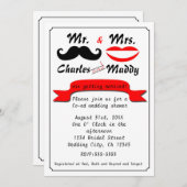 ヴィンテージひげミスター・アンド・ミセス・結婚式招待状 招待状 (正面/裏面)