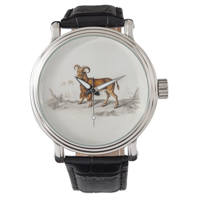 ヴィンテージひげヤギスケッチレトロひげヤギ 腕時計 (正面)