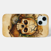 ヴィンテージひび割れスカル Case-Mate iPhoneケース (裏面 (横))