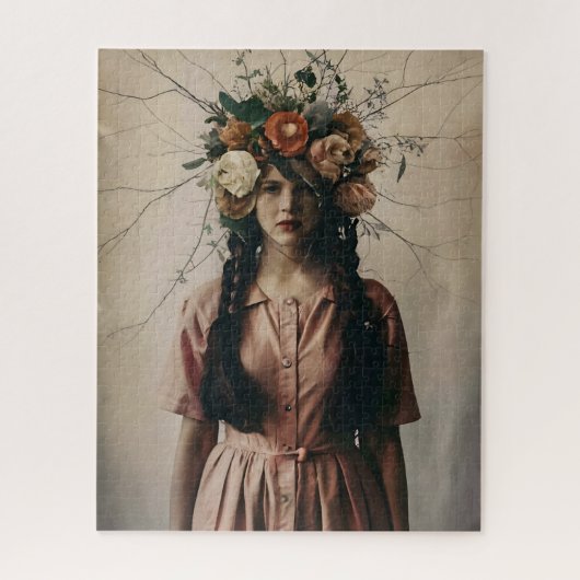 ヴィンテージひび割れポートレート ジグソーパズル (縦)