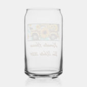 ヴィンテージひまわりとトラック。ハリスワルツ2024 ガラス缶 (裏面)