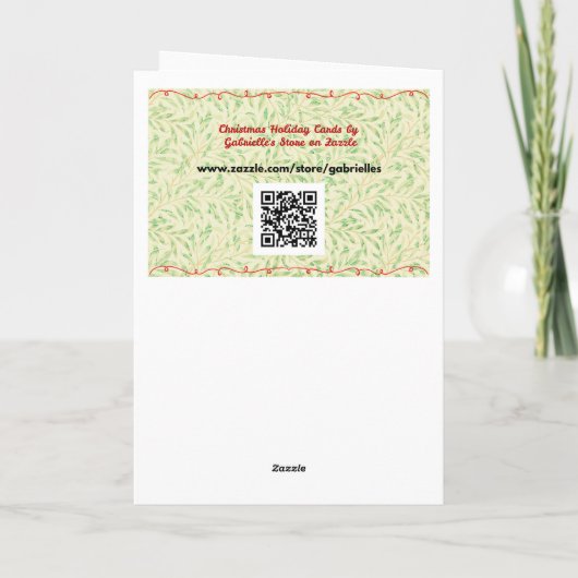 ヴィンテージひまわりアートクリスマスオーナメントブルー カード (裏面)