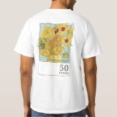 ヴィンテージひまわりアートTシャツ メンズ Tシャツ (裏面)