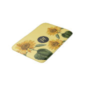 ヴィンテージひまわりイラストレーションイニシャルバスマット バスマット (アングル)