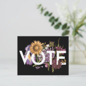 ヴィンテージひまわりエレガントフローラフェミニンの投票 ポストカード (スタンド正面)