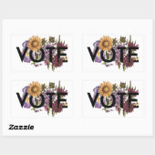 ヴィンテージひまわりエレガントフローラフェミニンの投票 長方形シール (シート)