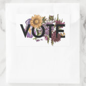 ヴィンテージひまわりエレガントフローラフェミニンの投票 長方形シール (バッグ)