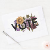 ヴィンテージひまわりエレガントフローラフェミニンの投票 長方形シール (封筒)